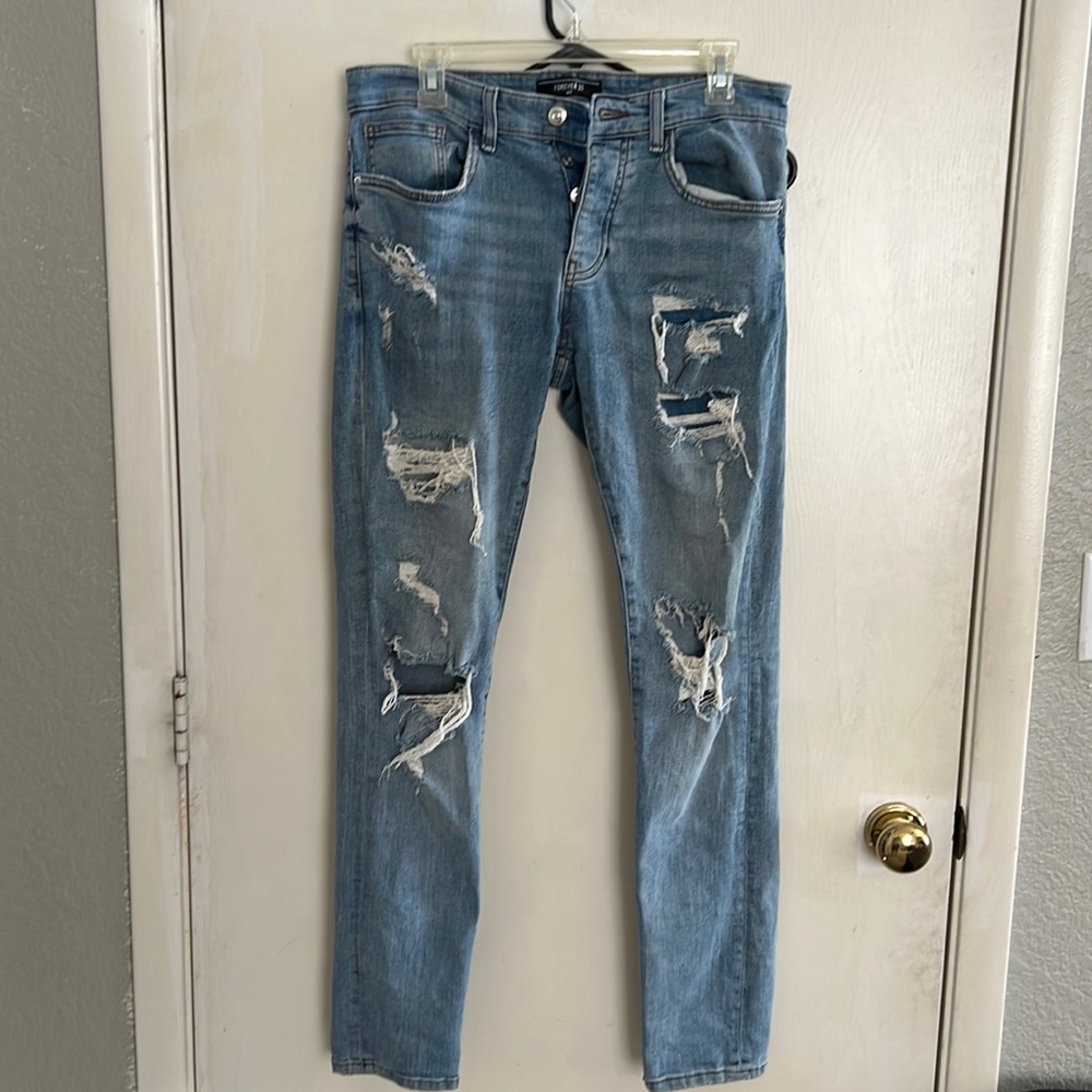 Forever 21 ripped jeans.